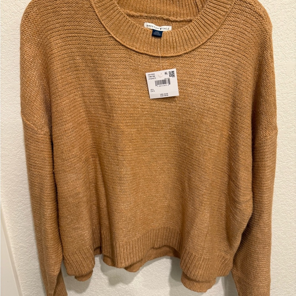 American Eagle Outfitters Women's Brown Crew Neck Sweater